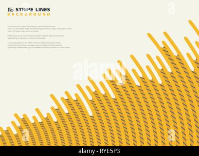 Abstract mesh dash yellow with black stripe lines pattern modern design background. You can use for ad, poster, print, template, booklet, flyer, artwo Stock Vector