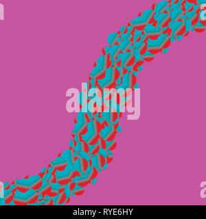 Modern minimal abstract vector poster design in pink, blue and red colors. Stock Vector