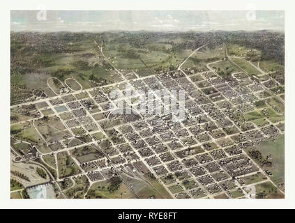 Mappa Storica Di Columbia, Carolina Del Sud 1872 – Vista A Volo D'uccello, Poster Vintage 24x32 - Foto 2