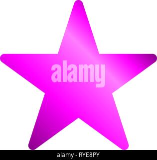 Star symbol icon - purple gradient, 5 pointed rounded, isolated - vector illustration Stock Vector