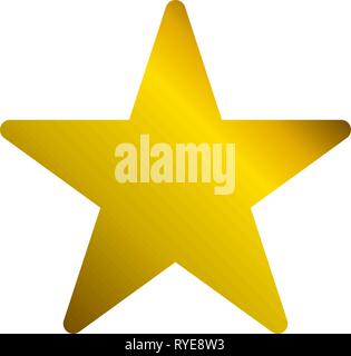 Star symbol icon - golden gradient, 5 pointed rounded, isolated ...