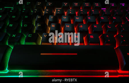 a keyboard with attractive background lights Stock Photo