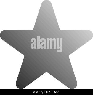 Star symbol icon - gray gradient outline, 5 pointed rounded, isolated ...