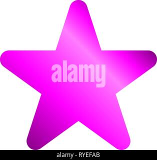Star symbol icon - purple gradient, 5 pointed rounded, isolated - vector illustration Stock Vector