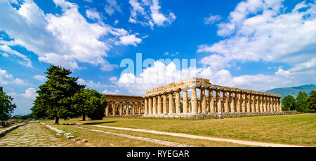 Temple of Hera the famous Paestum Stock Photo