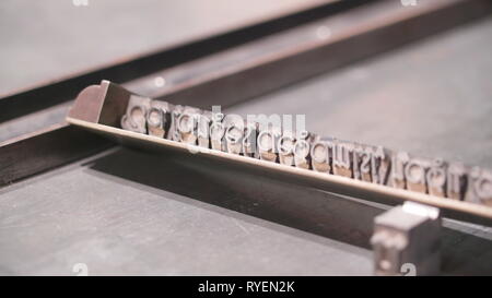The letter old stamps of the printing machine from the old printing factory  Stock Photo - Alamy
