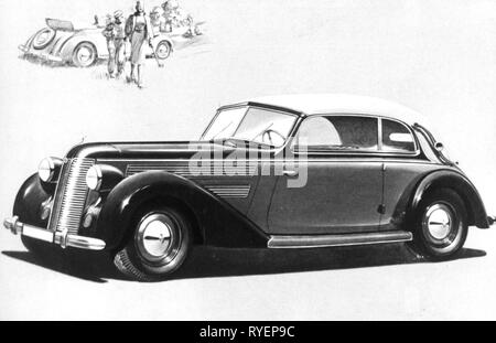 transport / transportation, car, vehicle variants, Audi 920, 1938 - 1940, view from left ahead, illustration, 1930s, Additional-Rights-Clearance-Info-Not-Available Stock Photo