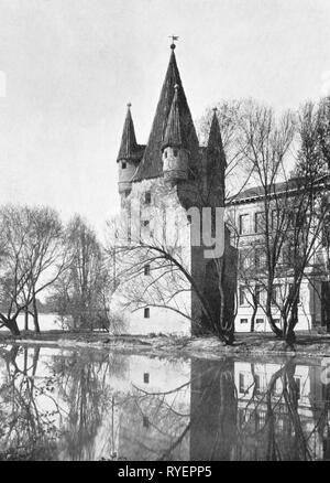 geography / travel, Germany, Augsburg, buildings, towers, Fuenfgratturm, exterior view, 1930s, Additional-Rights-Clearance-Info-Not-Available Stock Photo