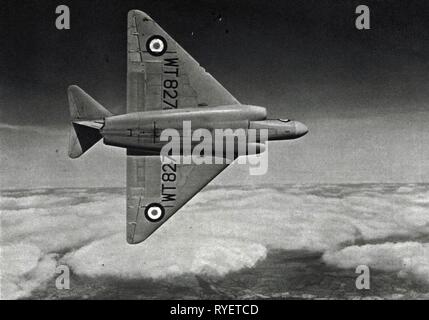 transport / transportation, aviation, military, all-weather fighter Gloster Javelin of the British Royal Air Force, in the air, circa 1954, Additional-Rights-Clearance-Info-Not-Available Stock Photo