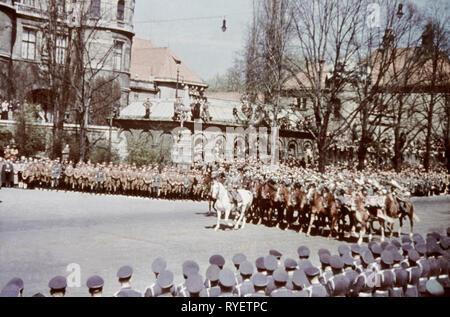 Nazism / National Socialism, parade, parades, Wehrmacht, military band of the cavalry, Munich, Germany, 1940, Additional-Rights-Clearance-Info-Not-Available Stock Photo