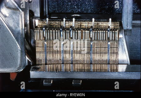 press / media, composing-room, machine, detail, collector of the arrays, 1957, Additional-Rights-Clearance-Info-Not-Available Stock Photo