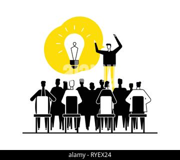 Finding a solution - flat design style vector illustration Stock Vector