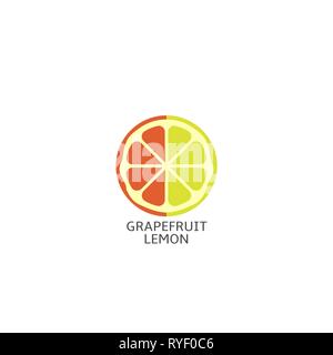 Grapefruit lemon fruits icon isolated over white background Vector illustration Stock Vector