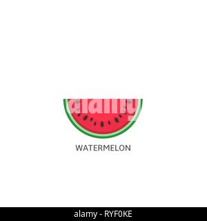 Watermelon. Watermelon icon isolated, Summer time concept Vector illustration Stock Vector