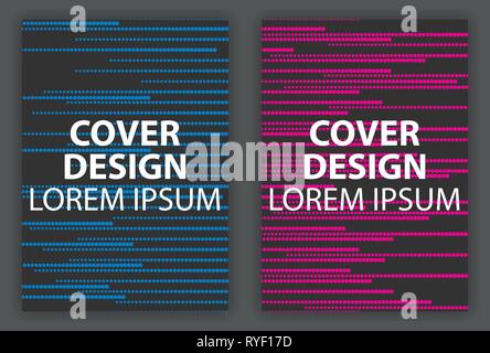 Cover design poster halftone. Dotted, Pop Art background set. Brochure design template. Vector illustration Stock Vector