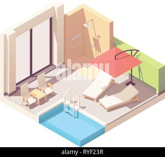 Vector isometric low poly pool room Stock Vector Image & Art - Alamy