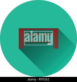 Cinema theater auditorium icon on gray background, round shadow. Vector illustration. Stock Vector