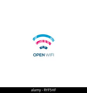 Open wifi vector logo . WIFI icon Stock Vector