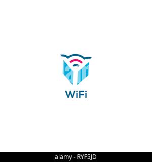 Open wifi vector logo . WIFI icon Stock Vector