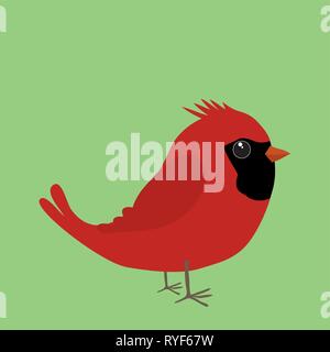 A northern cardinal comic illustration Stock Vector