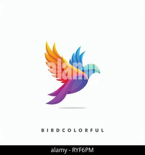 Bird Colorful Concept illustration vector Design template. Suitable for Creative Industry, Multimedia, entertainment, Educations, Shop, and any relate Stock Vector