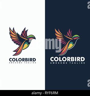 Color-bird Concept illustration vector Design template. Suitable for Creative Industry, Multimedia, entertainment, Educations, Shop, and any related b Stock Vector