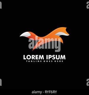 Jump Fox Concept illustration vector Design template. Suitable for Creative Industry, Multimedia, entertainment, Educations, Shop, and any related bus Stock Vector