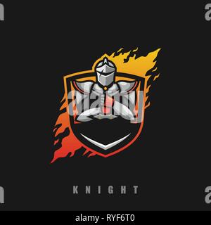 Knight Concept illustration vector Design template. Suitable for Creative Industry, Multimedia, entertainment, Educations, Shop, and any related busin Stock Vector