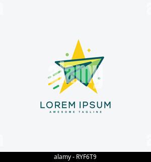 Paper Plane Concept illustration vector Design template. Suitable for Creative Industry, Multimedia, entertainment, Educations, Shop, and any related  Stock Vector