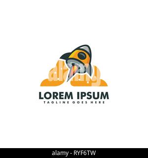 Rocket Concept illustration vector Design template. Suitable for Creative Industry, Multimedia, entertainment, Educations, Shop, and any related busin Stock Vector