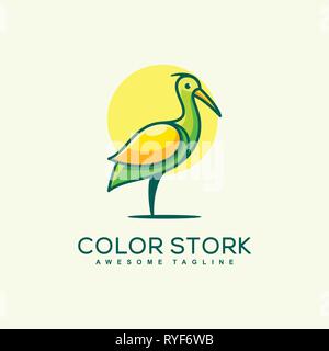 Stork Concept illustration vector Design template. Suitable for Creative Industry, Multimedia, entertainment, Educations, Shop, and any related busine Stock Vector