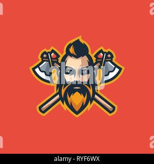 Viking Concept illustration vector Design template. Suitable for Creative Industry, Multimedia, entertainment, Educations, Shop, and any related busin Stock Vector