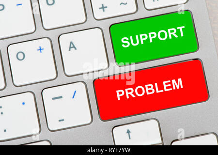 support and problem printed on computer keyboard Stock Photo