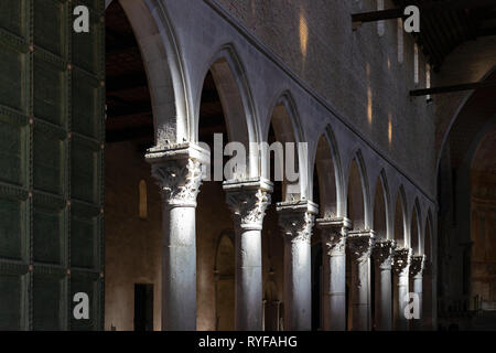 Detail of the colonnade of the Basilica of Aquileia, Italy Stock Photo