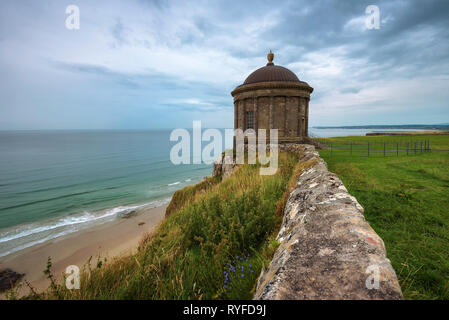 Mussenden Temple located on high cliffs near Castlerock in Northern Ireland Stock Photo