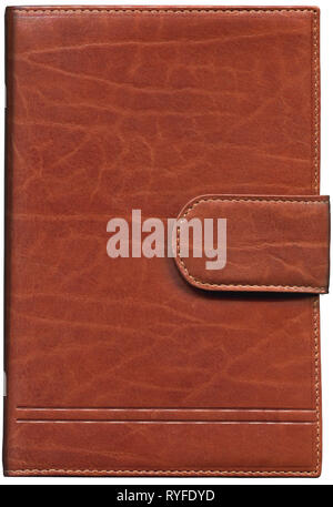 Brown leather diary Stock Photo