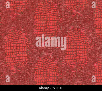 Red background, lizard skin surface Stock Photo