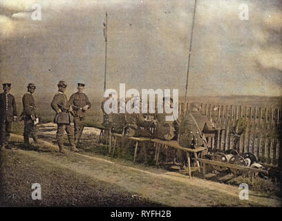 Rail transport in Saxony, Große Heeresfeldbahnübung 1909, Military telephones, 1910, Landkreis Meißen, Deutsche Eisenbahntruppen Feld, Telegramm, Station, Germany Stock Photo