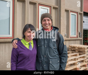Mother and Son, Narsasuaq, South Greenland Stock Photo