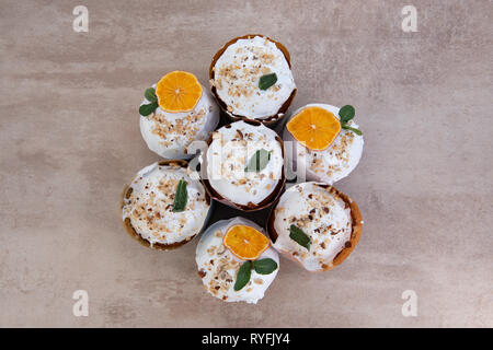 Easter, Easter cake with a complex composition, beautiful scenery, dried fruits Stock Photo