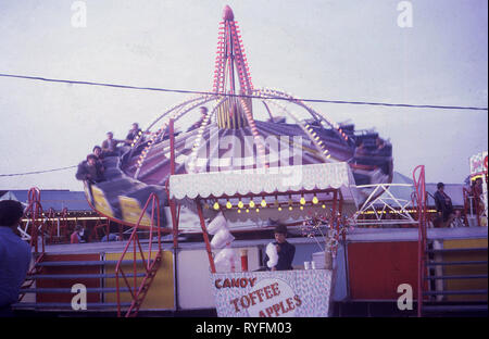 1970s, historical, view of a funfair ride at the Winter Gardens ...