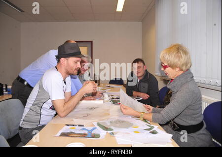 Niesky Germany - february 24, 2019: Monika Ehrhardt-Lakomy, the widow of Reinhard Lakomy visits Niesky Stock Photo