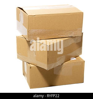 three cardboard boxes Stock Photo