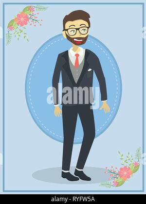 Groom's Suit Flat Vector Icon, Symbol, Pictogram, Sign. Light Blue  Monochrome Design. Editable Stroke Stock Vector Image & Art - Alamy