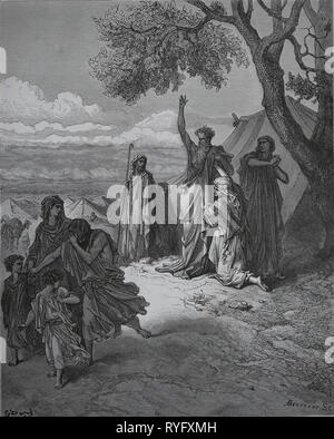 The Bible. Genesis. Noah. The Curse Of Ham And Canaan. Engraving By 