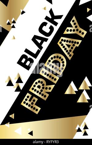 leaflet for advertising.gold poster shopping black friday. discount day trendy modern flyer. Stock Vector