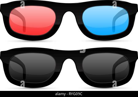 Sunglasses and 3d movie glasses Stock Vector