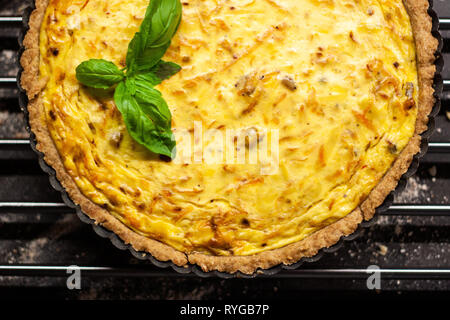 Fresh homemade wholegrain carrot quiche Stock Photo