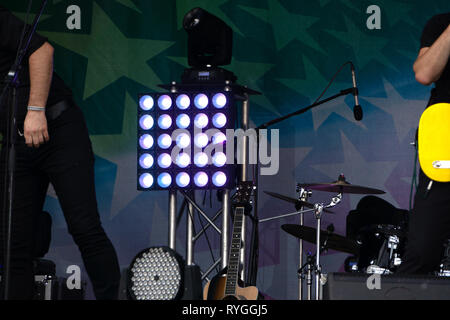 Cello Music instruments on a stage guitar room Stock Photo