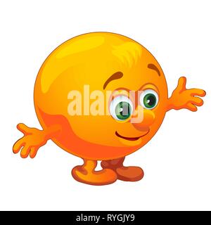 Character of russian fairy tale Kolobok isolated on white background. Vector cartoon close-up illustration. Stock Vector